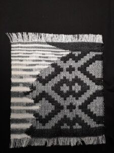 Black/White placemat 42x38cm vilna Linas, viskozė